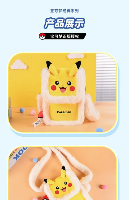 Pokemon Pikachu Plush Handbag Cute Crossbody Backpack Clefairy Storage Gift Bag Stuffed Doll Style Portable Daily Use