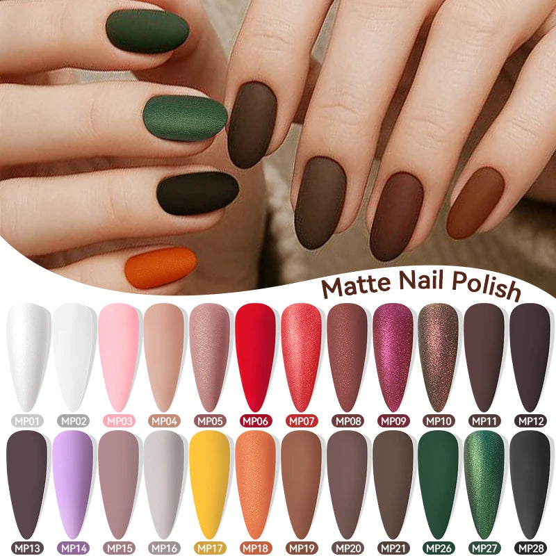 LILYCUTE 7ml Matte Nail Polish - 28 Autumn Colors