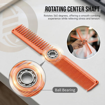 2Pcs NEW Professional Barber Dual Spining Comb Wide and Fine Tooth Cutting Comb Taper Comb for Salon Hairdressing Accessories