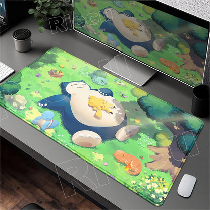 HD 900x400 Rubber Large PC Mousepad Gaming Mouse Pad Accessories Pikachu Slowpoke XXL Desk Keyboard Mat Computer Laptop Mausepad