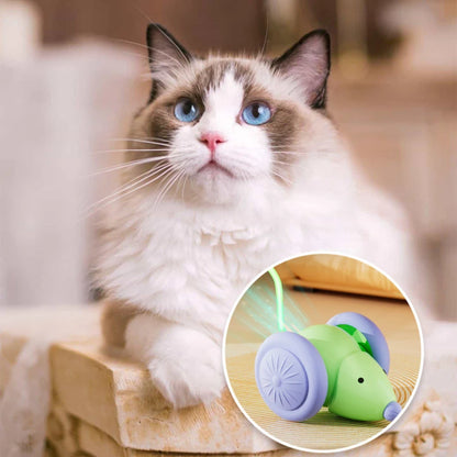 Interactive Cat Toys Colorful LED Electric Mouse Automatic Teaser Kitten Toy Intelligent Obstacle Avoidance Pet Toy USB Charging