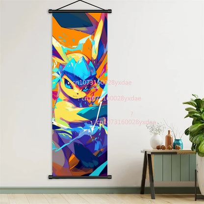 Printed Poster Anime Wall Artwork Gengar Pictures Charizard Painting Canvas Pikachu Hanging Scrolls Home Room Decor