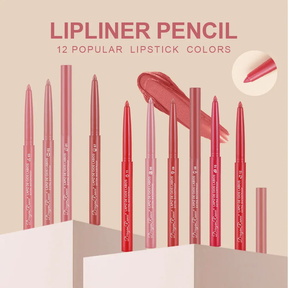 Dragon Ranee Automatic Rotating Lip Liner: Waterproof Matte Contouring Pencil