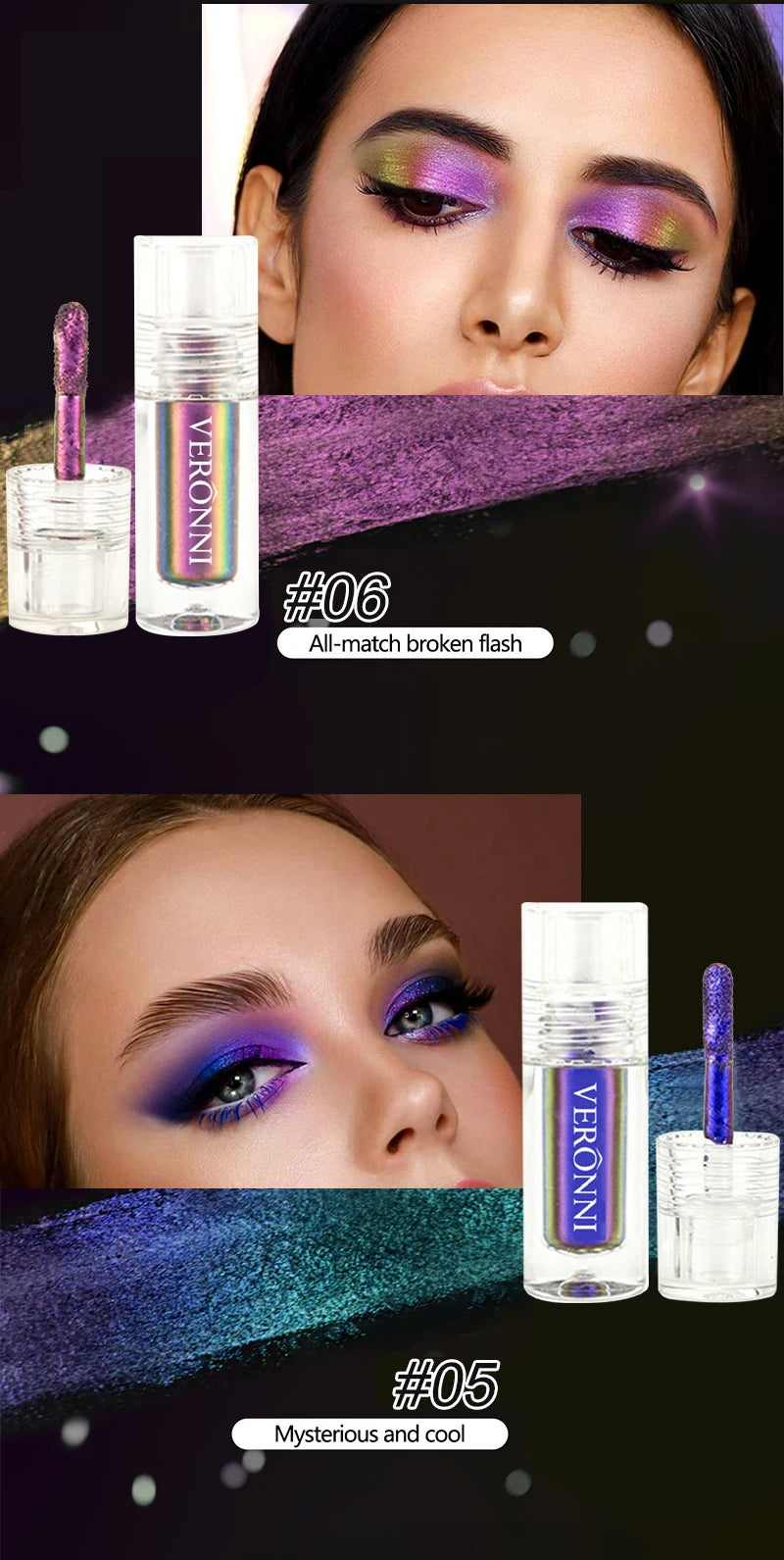 Chameleon Liquid Eyeshadow Long Lasting Multichrome Duochrome Eyeshadow Pigments Aurora Eyeshadow Glitter Makeup Party Cosmetic