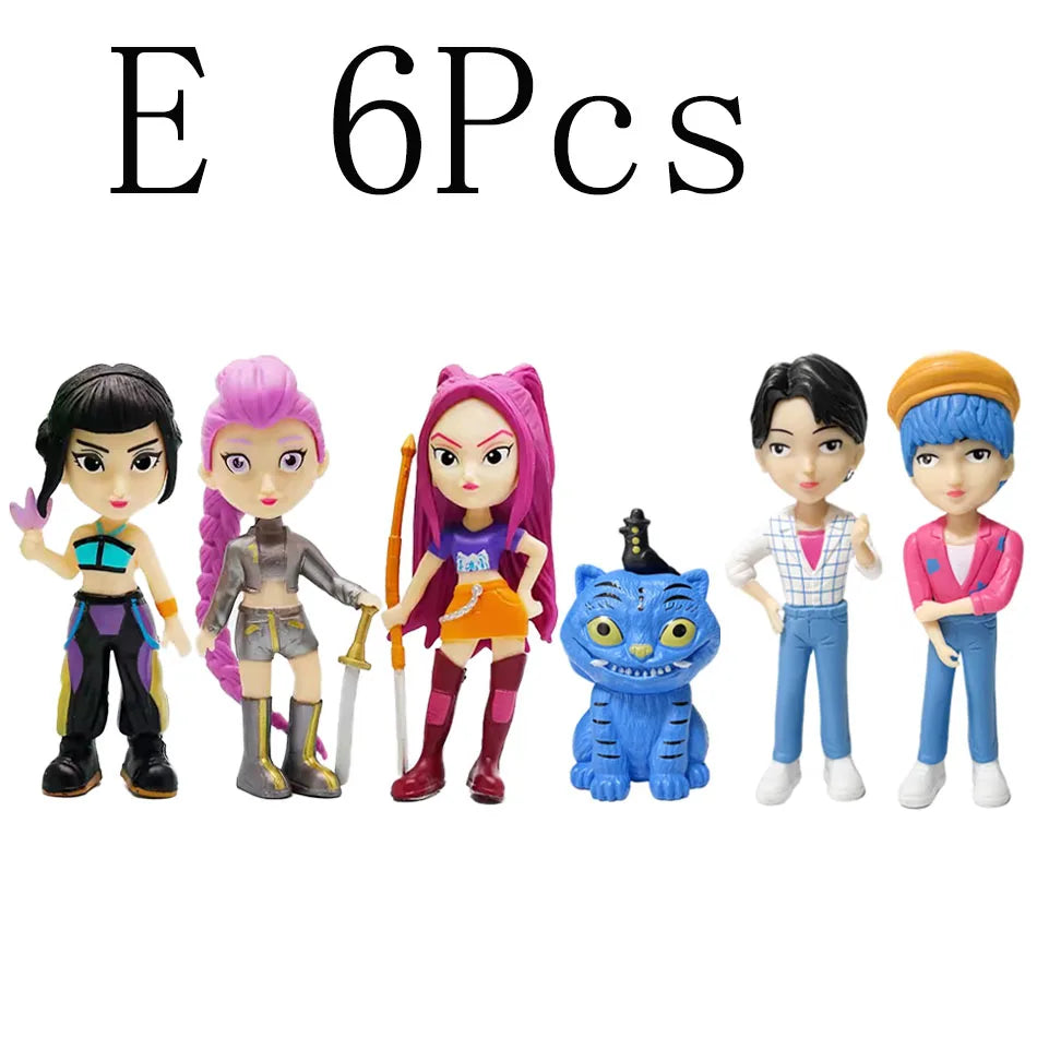 HOT Anime Kpops Demon Hunters Figure Rumi Zoe Mira anime polyvinyl chloride character collection desktop trinkets Childrens gift