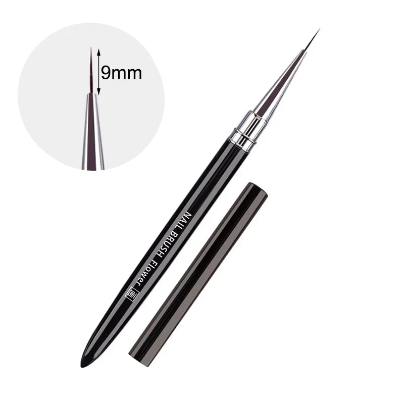 Nail Art Brush Metal Handle Phototherapy Acrylic UV Gel Brush Nails Extension Builder Painting Drawing Pen DIY Manicure Tools