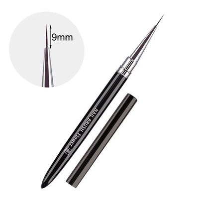 Nail Art Brush Metal Handle Phototherapy Acrylic UV Gel Brush Nails Extension Builder Painting Drawing Pen DIY Manicure Tools