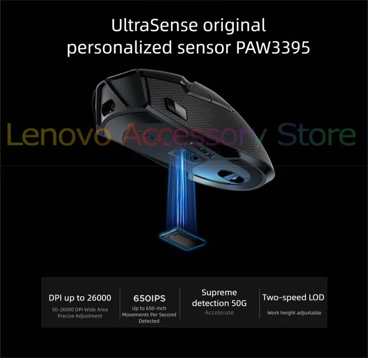 Lenovo Legion M7 Gaming E-sports Mouse Wireless Bluetooth Lightweight ergonomic RGB Free definition  Optical micro motion 3-Mode