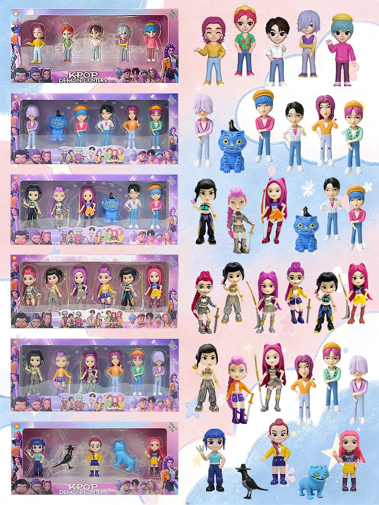 HOT Anime Kpops Demon Hunters Figure Rumi Zoe Mira anime polyvinyl chloride character collection desktop trinkets Childrens gift