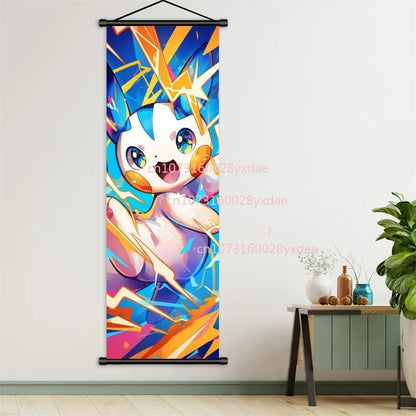 Printed Poster Anime Wall Artwork Gengar Pictures Charizard Painting Canvas Pikachu Hanging Scrolls Home Room Decor