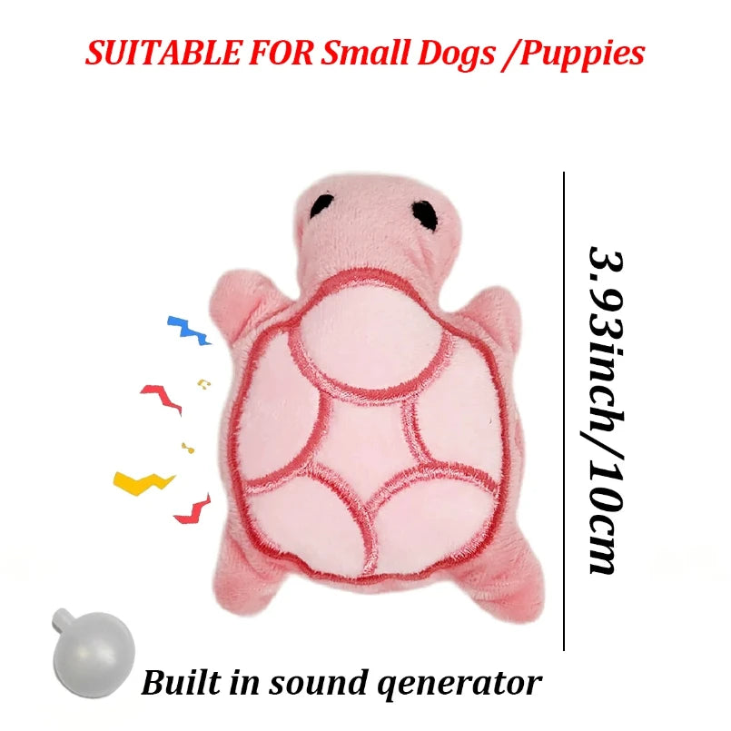 Mini cute turtle dog plush toy, squeaking dog teething sound toy, soft and safe, good for dental health, suitable for puppies