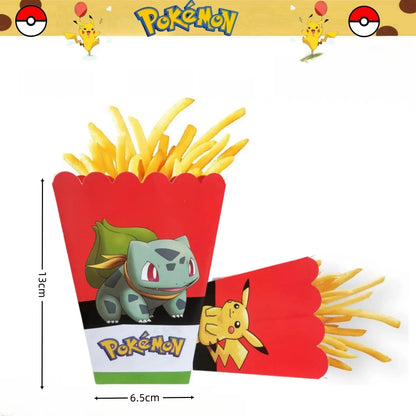 Pokemon Popcorn Box Birthday Decor Pikachu Gift Box Poke Ball Cookies Chocolate Candy Box Baby Shower Kids Gifts Party Supplies