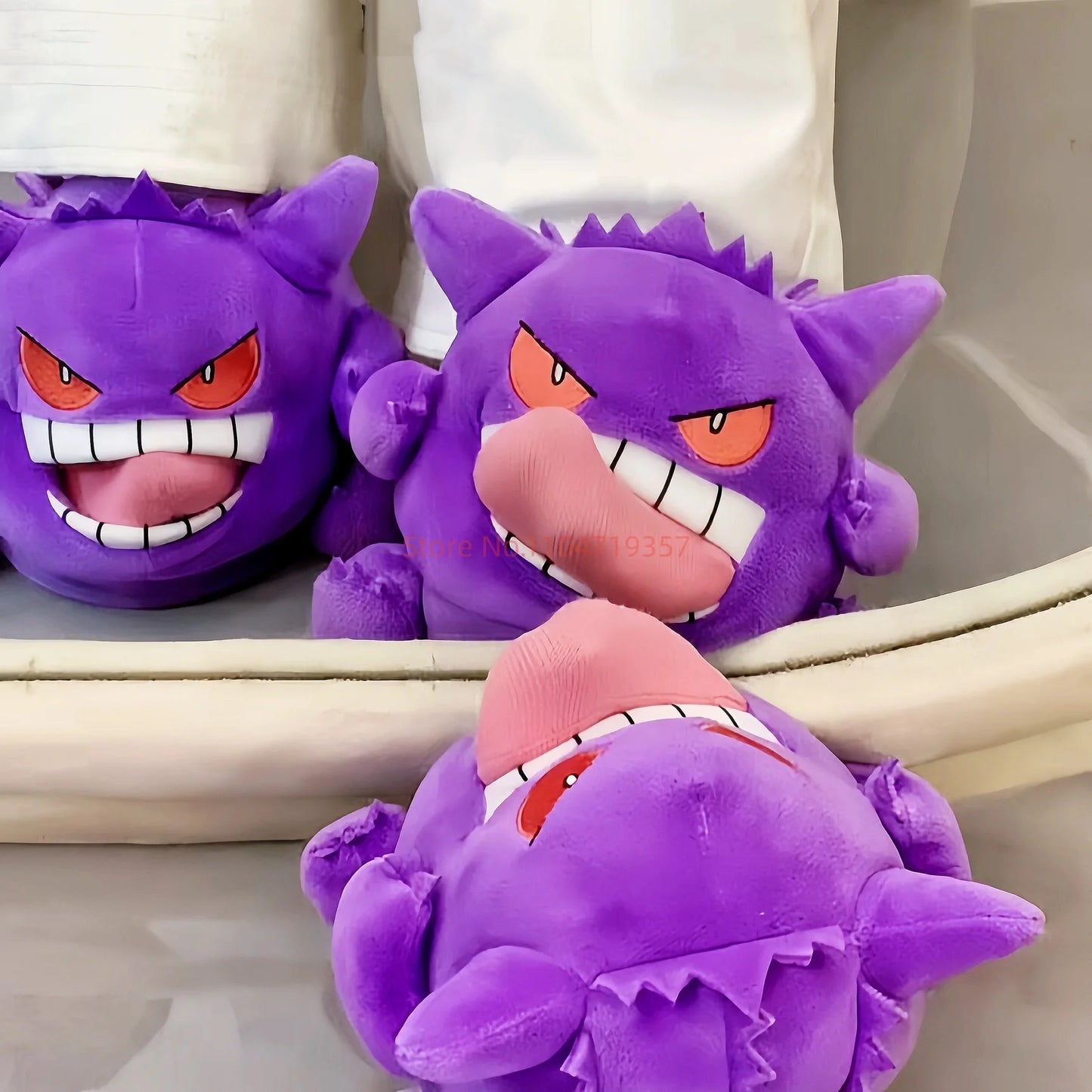 Pokemon Gengar Slippers Funny Tongue Out Design Soft Sole Cute Cozy Winter Warm Indoor Couple Home Wacky Slippers Toy Gifts