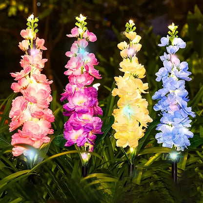 1pc Solar powered hyacinth lawn lights are suitable for courtyards, trails, holiday gatherings, gardens, and Mother's Day gifts