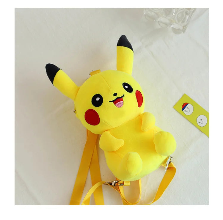 30cm Pokemon Fashion Japanese Anime Fun Cartoon Small Bag Pikachu Plush Doll Backpack Girl Cute Pikachu Plush Backpack