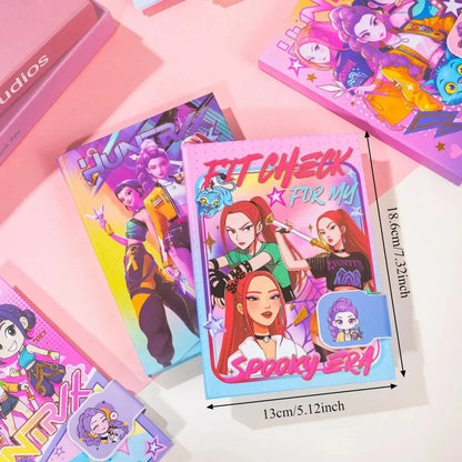 4PCS 32K Korean Style Journal Notebook, Anime Girl Group Magnetic Buckle Diary, Colorful Durable Student Stationery
