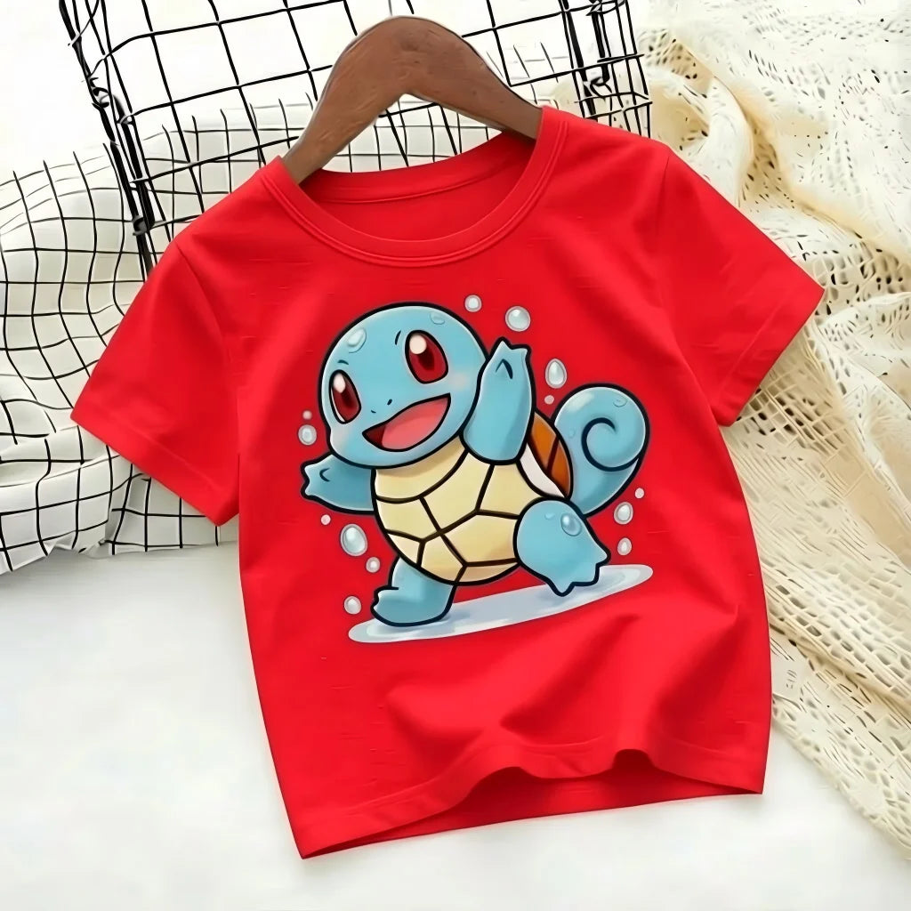 T-shirt with Pokémon Jigglypuff print for summer 2026, loose 100% cotton T-shirt for travel, games, and Y2k sports
