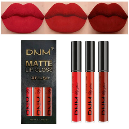 3pcs/set Liquid Lipsticks Waterproof Long Lasting Cosmetic Red Blue Purple Matte Lip Gloss Nude Lip Tint Stain Makeup