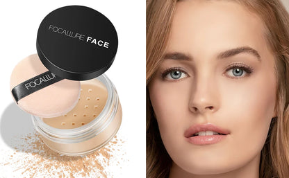 Focallure Face Loose Powder 3 Colors Ultra-Light Perfect Finishing Makeup Powder Waterproof Translucent Setting Powder Cosmetic