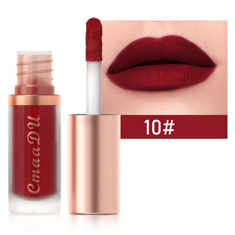 CmaaDu Waterproof Matte Velvet Lip Glaze: Long-Lasting Non-Stick Liquid Lipstick