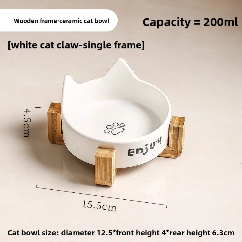 Cat Bowl Black Ceramic Dog Bowl Black Bowl Cat Food Bowl Dog Bowl Dog Drinking WaterCatFood Bowl Pet Water Bowl Anti-overturning