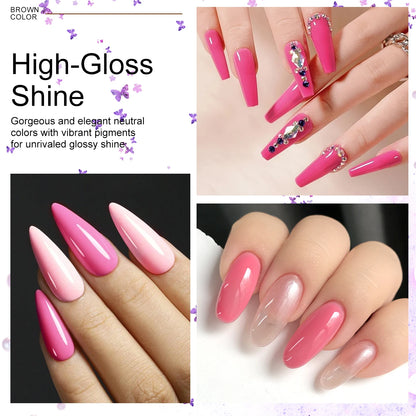 LIMEGIRL 60PCS Gel Nail Polish Art Kit Glitter 8ML Soak UV Semi-Permanent Gel Varn Nail Polish Suitable for Beginners Nail Set