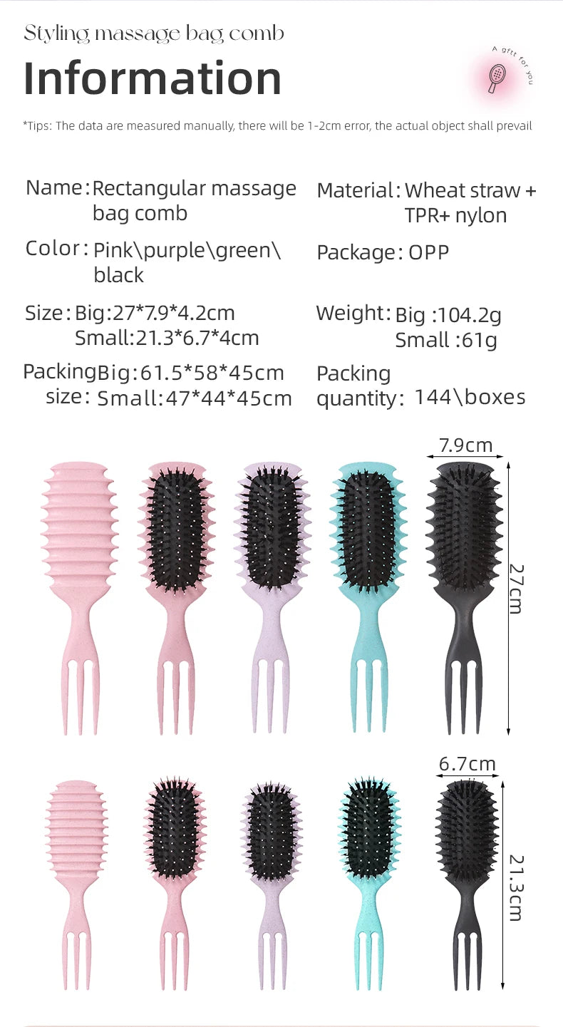 1PC Candy bursh Curly Hair Styling Brush: Defined Curls on Wet Hair- Nylon Bristles Detangling Volumizing Comb for All Hair Type