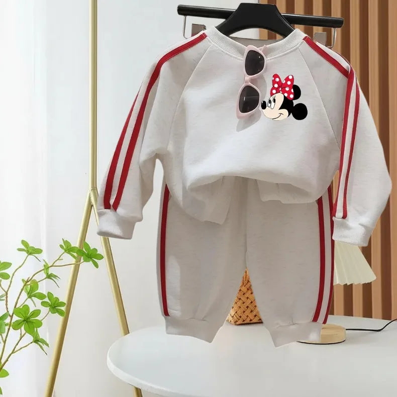 Spring New Style Girls Clothing Sets 2026 Children's Casual Tracksuits Fashion O Neck Hoodies and Side Stripe Trousers Two Piece