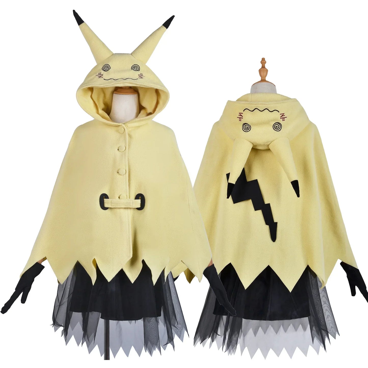 TAKARA TOMY Pokemon Mimikyu Cosplay Costume Anime Cartoon Cute Women Kigurumi Cloak Dress Halloween Outfit Cloak for Adult