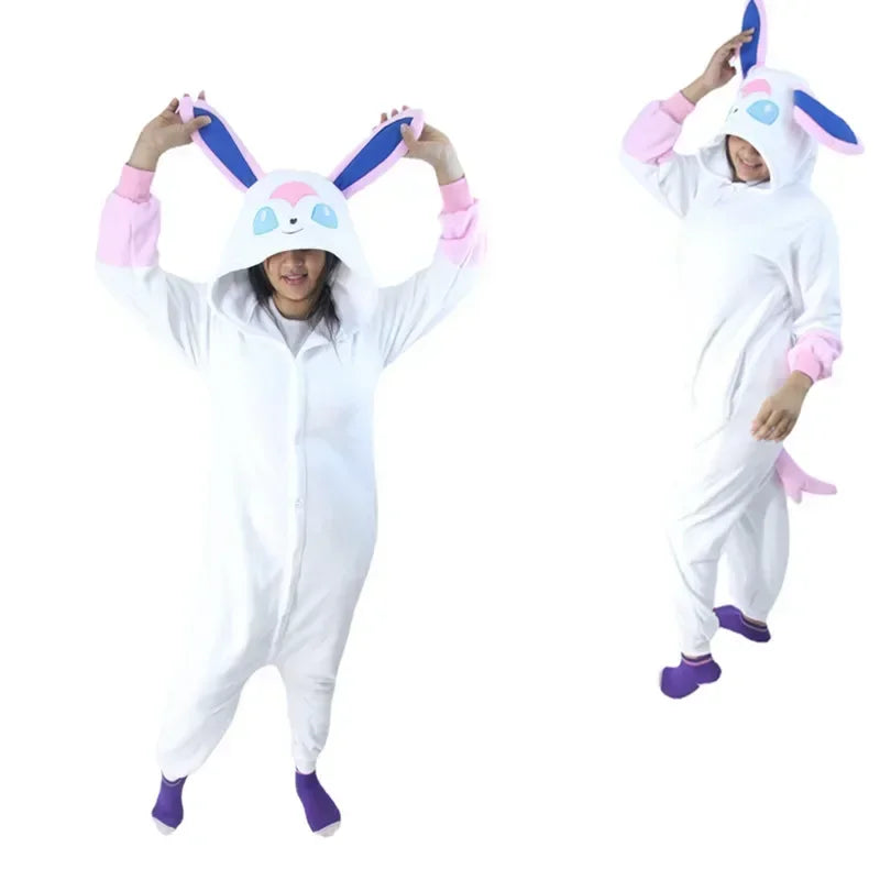 TAKARA TOMY Pokemon Cosplay Kigurumi Onesie Snorlax Jigglypuff Umbreon Gengar Costume Halloween Adult Anime Bulbasaur Pajamas