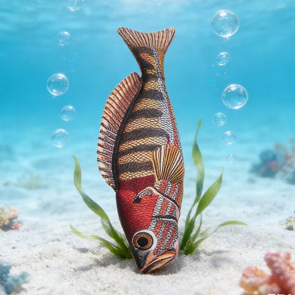 Pet Chew-Resistant Plush Interactive Toy with Sound, Cartoon Fish Shape, Suitable for Large, Medium, and Small Pets Like Cats and Dogs, Double-Layer Fabric, Built-In Airbag