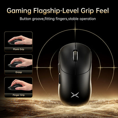 Delux M400 Wireless Gaming Mouse,24000DPI,1KHz Polling Rate,PAW3311,Tri-mode 500mAh Rechargable Mice for All Hands PC Gamer
