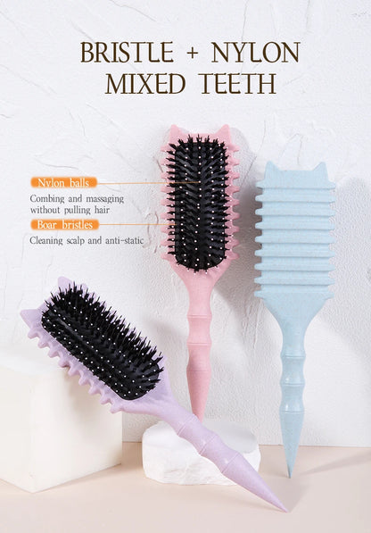 WANMEI Salon Styling Curly Hair Styling Brush Curl Hair Brush for Combing and Shaping  Curls Reduce Pulling Tools