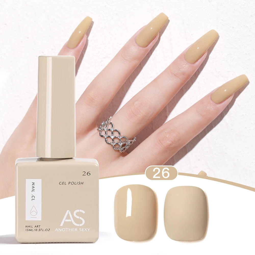 AS 1pc 15ml Bright Yellow Gel Nail Polish Starter Pure Soak Off No Wipe Nail Gel Polish Varnish Suitable For All Seasons
