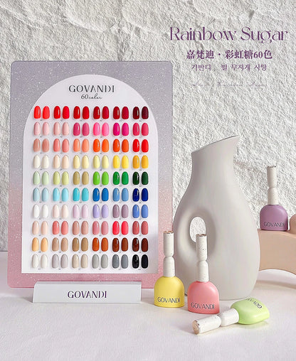 60 Colors Korean Style Loverly Macaron Gel Polish Set 15ML UV Gel Enamel Manicure Salon Soak Off Nail Polish Kit With Color Card
