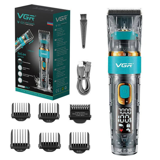 Original VGR Professional Hair Trimmer Cordless Barber Hair Clipper For Men Washable Beard Hair Cutting Machine Rechargeable Set