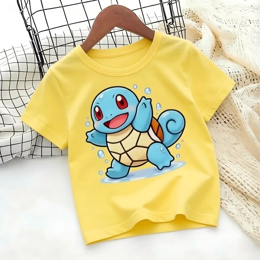 T-shirt with Pokémon Jigglypuff print for summer 2026, loose 100% cotton T-shirt for travel, games, and Y2k sports