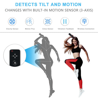 2 in 1 For Nintendo Wii Controller Set Optional Motion Plus Joystick Wireless Remote Gamepad with Silicone Case Video Game