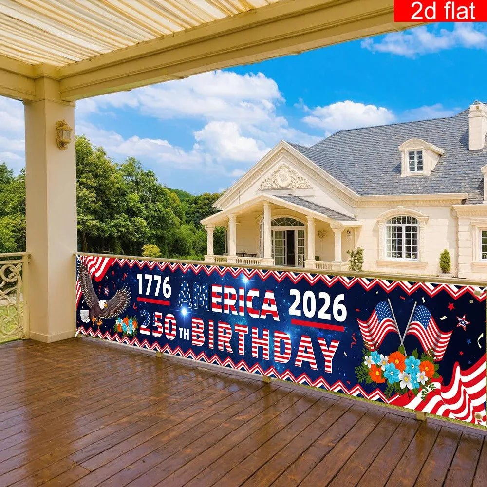 America 250 Years Yard Sign Long-Lasting Patriotic Decorations Banner 4th Of July Party Banner Vibrant For Wall Independence Day