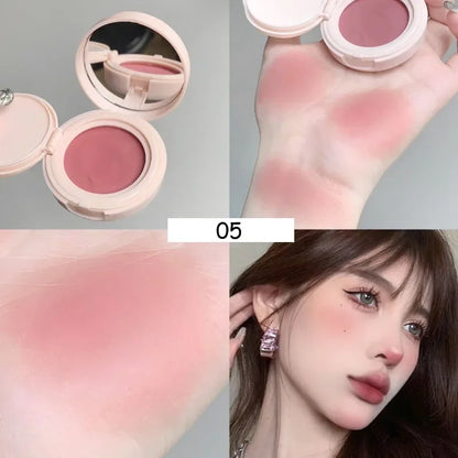 Face Blusher Matte Natural Cheek Tint Brighten Face Contouring Waterproof Cosmetics Blush Powder Soft Female Makeup 1pcs Blusher