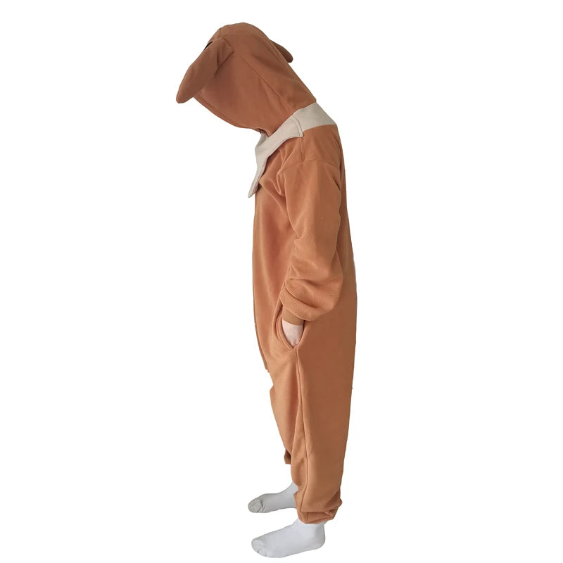 Eevee Costume Pajamas Cosplay Onesie New Year Gift Christmas Women Men Full Body Whole One-Piece Kigurumi Anime Full Body Pijama