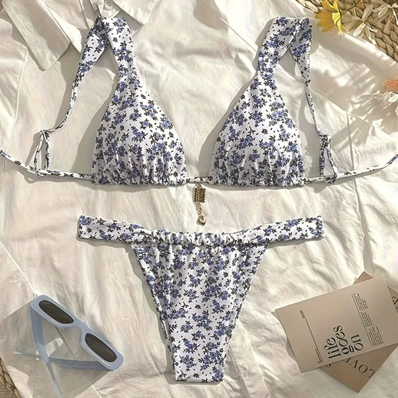 Women Bikini Sexy Leopard Print Swimsuit Bathing Suit 2025 Brazilian Swimwear Two Pieces Swimming Suit Halter Swim Wear Beach