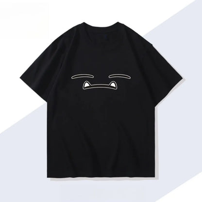 Men's New  Pokémon Handheld Game Snorlax T-shirt Summer New Men's and Women's Japanese  Trend Loose Casual Short-sleeved Top