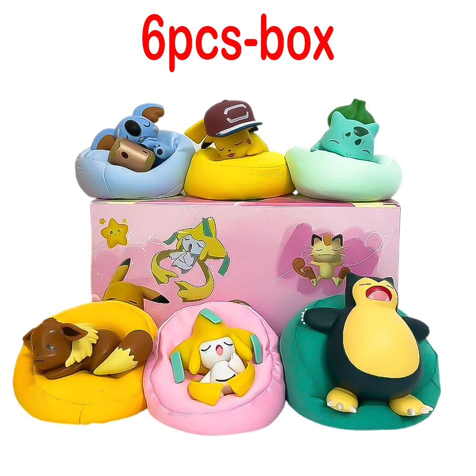 Anime Pok é mon blind box Model Figure 1-12 pcs Pikachu sleep Series Interior Hand Sleeping Position Toys Gift for sfriends