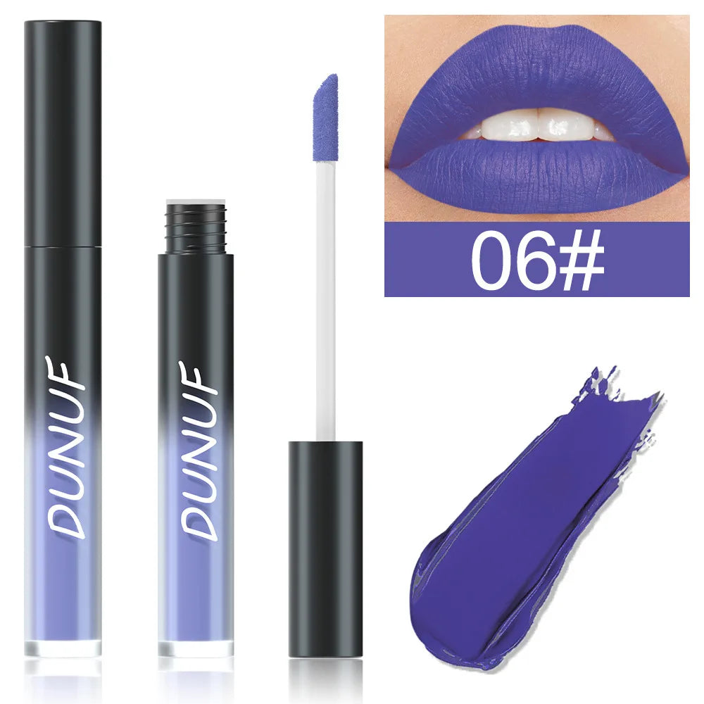 DUNUF 32 Color Matte Liquid Lipstick: Bold Pigment Non-Stick Lip Glaze