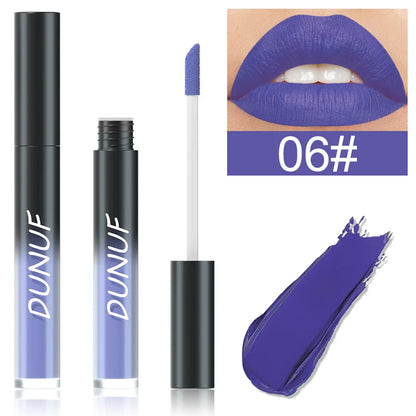 DUNUF 32 Color Matte Liquid Lipstick: Bold Pigment Non-Stick Lip Glaze