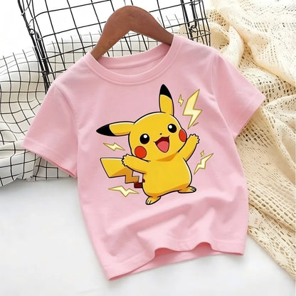 T-shirt with Pokémon Jigglypuff print for summer 2026, loose 100% cotton T-shirt for travel, games, and Y2k sports