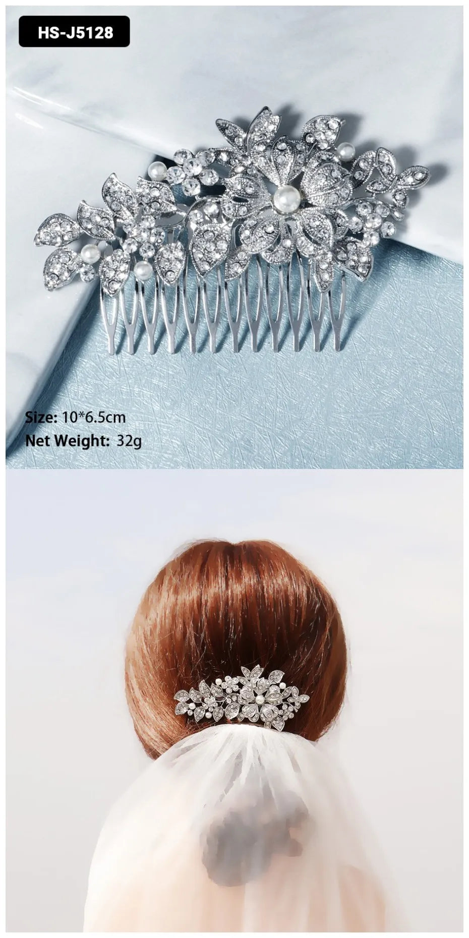 Crystal Bridal Hair Comb.