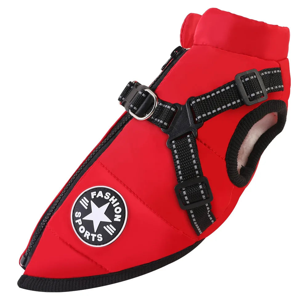 Winter Waterproof Dog Jacket with Harness 🐶❄️