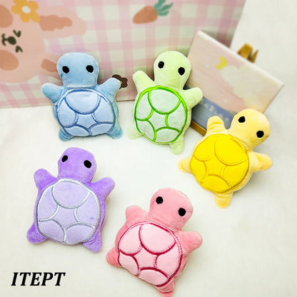 Mini cute turtle dog plush toy, squeaking dog teething sound toy, soft and safe, good for dental health, suitable for puppies